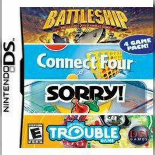 4 Game Pack! - Battleship + Connect Four + Sorry! + Trouble