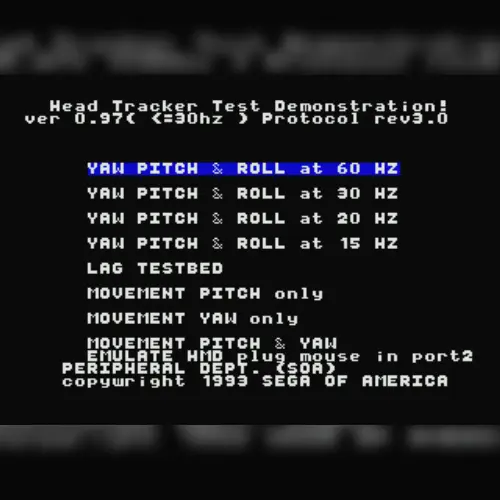 Sega HMD and Tracker Demo - OA7-TST