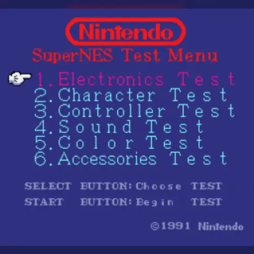 World Class Service Super Nintendo Tester