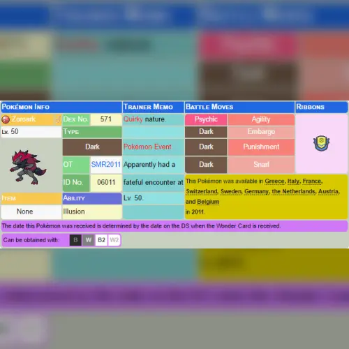 Zoroark Distribution 2011